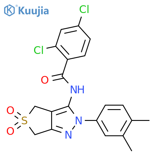 2,4-dichloro-N-2-(3,4-dimethylphenyl)-5,5-dioxo-2H,4H,6H-5lambda6-thieno3,4-cpyrazol-3-ylbenzamide structure