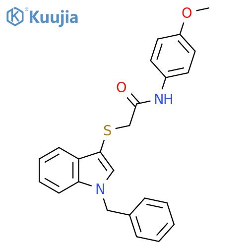 2-[(1-benzyl-1H-indol-3-yl)sulfanyl]-N-(4-methoxyphenyl)acetamide structure