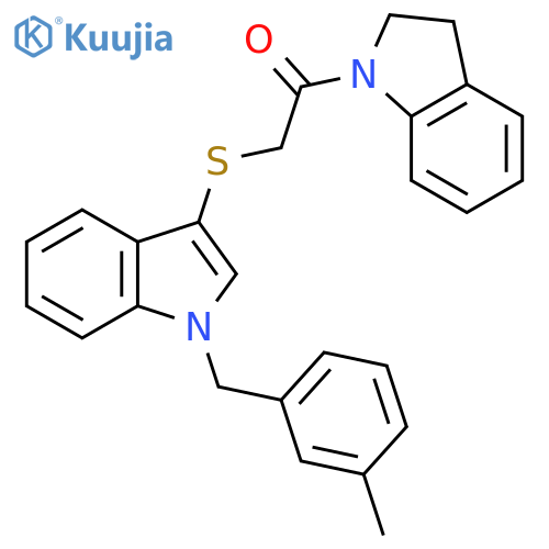 1-(2,3-dihydro-1H-indol-1-yl)-2-({1-(3-methylphenyl)methyl-1H-indol-3-yl}sulfanyl)ethan-1-one structure