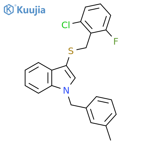 3-{(2-chloro-6-fluorophenyl)methylsulfanyl}-1-(3-methylphenyl)methyl-1H-indole structure