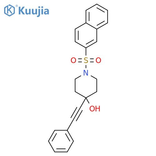 1-Naphthalen-2-ylsulfonyl-4-(2-phenylethynyl)piperidin-4-ol structure