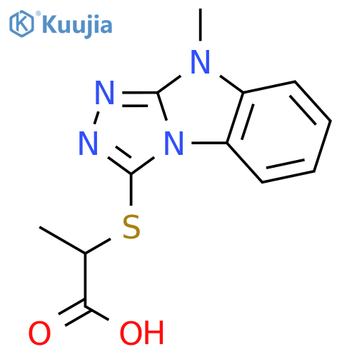 2-[(9-Methyl-9H-[1,2,4]triazolo[4,3-a]-benzimidazol-3-yl)thio]propanoic acid structure