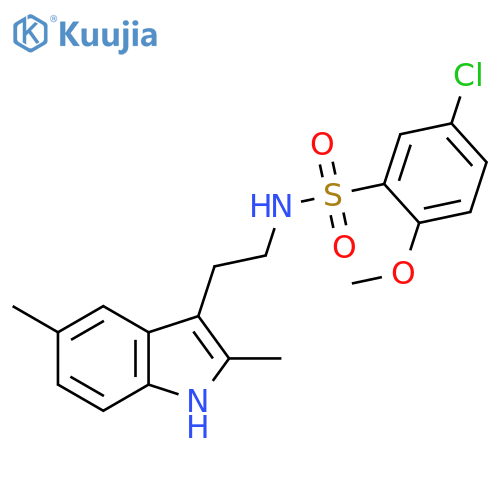 5-chloro-N-2-(2,5-dimethyl-1H-indol-3-yl)ethyl-2-methoxybenzene-1-sulfonamide structure