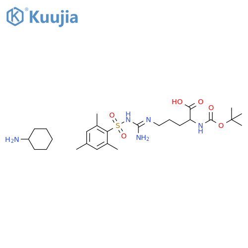 N-alpha-Boc-Nomega-(mesitylene-2-sulfonyl)-D-arginine cyclohexylammonium salt structure