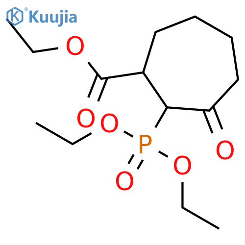 Cycloheptanecarboxylic acid, 2-(diethoxyphosphinyl)-3-oxo-, ethyl ester structure