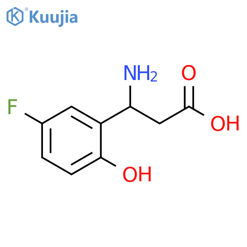 3-amino-3-(5-fluoro-2-hydroxyphenyl)propanoic acid structure