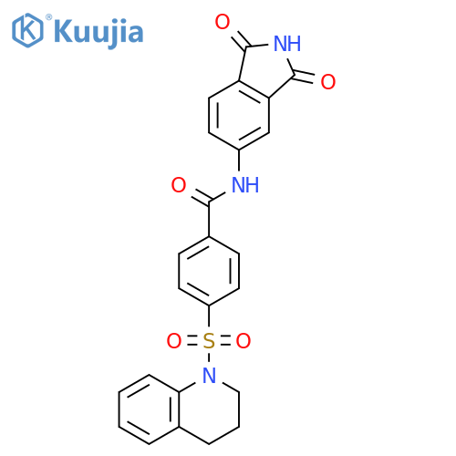 N-(1,3-dioxo-2,3-dihydro-1H-isoindol-5-yl)-4-(1,2,3,4-tetrahydroquinoline-1-sulfonyl)benzamide structure