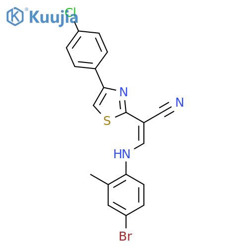 (2Z)-3-[(4-bromo-2-methylphenyl)amino]-2-[4-(4-chlorophenyl)-1,3-thiazol-2-yl]prop-2-enenitrile structure
