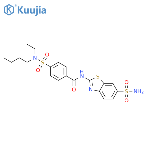 4-butyl(ethyl)sulfamoyl-N-(6-sulfamoyl-1,3-benzothiazol-2-yl)benzamide structure