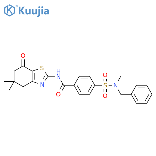 4-benzyl(methyl)sulfamoyl-N-(5,5-dimethyl-7-oxo-4,5,6,7-tetrahydro-1,3-benzothiazol-2-yl)benzamide structure