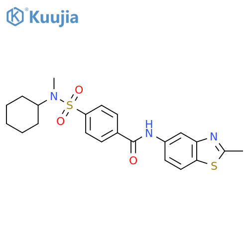 4-cyclohexyl(methyl)sulfamoyl-N-(2-methyl-1,3-benzothiazol-5-yl)benzamide structure