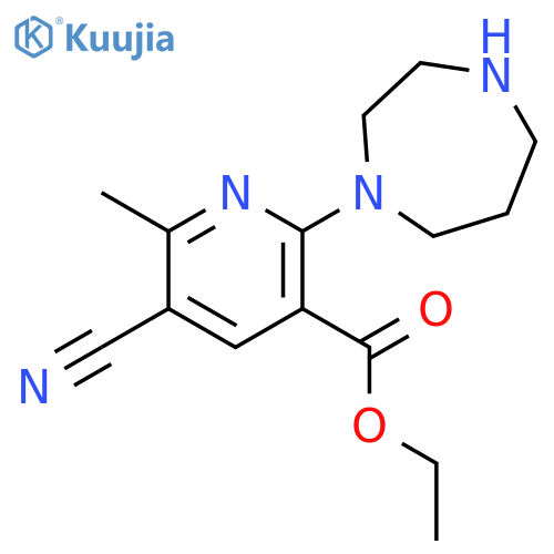 Ethyl 5-cyano-2-(1,4-diazepan-1-yl)-6-methylnicotinate structure