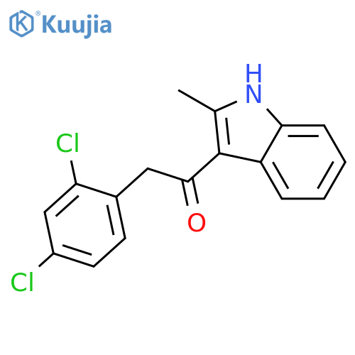 2-(2,4-dichlorophenyl)-1-(2-methyl-1H-indol-3-yl)ethanone structure