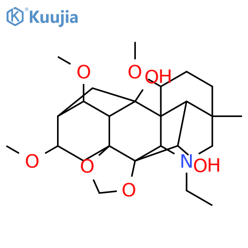 14-ethyl-4,6,19-trimethoxy-16-methyl-9,11-dioxa-14-azaheptacyclo[10.7.2.1~2,5~.0~1,13~.0~3,8~.0~8,12~.0~16,20~]docosane-2,21-diol (non-preferred name) structure