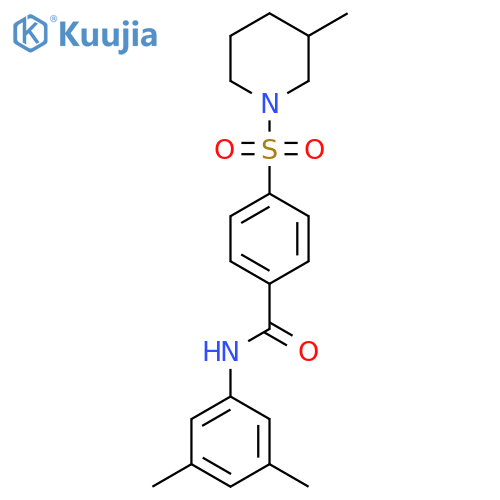 N-(3,5-dimethylphenyl)-4-(3-methylpiperidin-1-yl)sulfonylbenzamide structure
