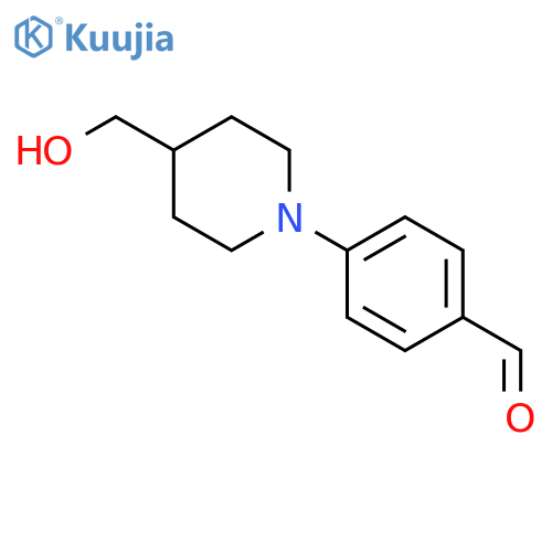 4-4-(hydroxymethyl)piperidin-1-ylbenzaldehyde structure
