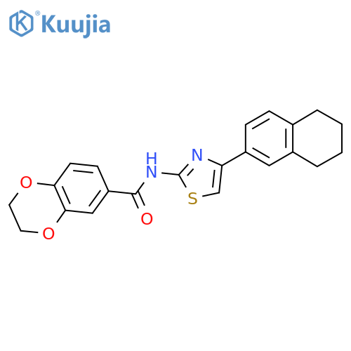 N-4-(5,6,7,8-tetrahydronaphthalen-2-yl)-1,3-thiazol-2-yl-2,3-dihydro-1,4-benzodioxine-6-carboxamide structure