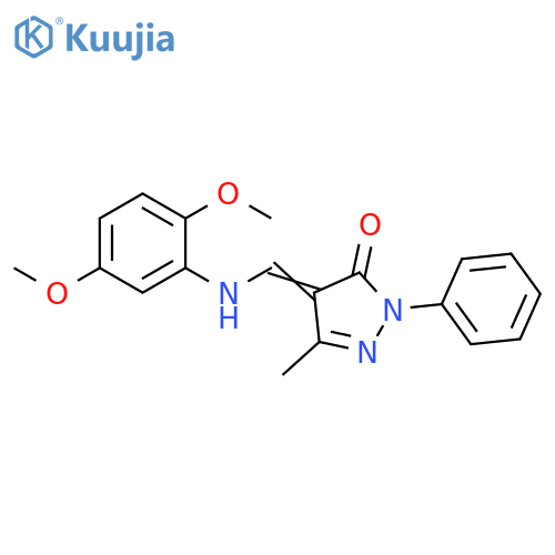 (4E)-4-{[(2,5-dimethoxyphenyl)amino]methylidene}-3-methyl-1-phenyl-4,5-dihydro-1H-pyrazol-5-one structure
