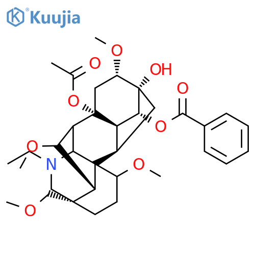 (1alpha,6alpha,14alpha,16beta)-8-(acetyloxy)-20-ethyl-13-hydroxy-1,6,16-trimethoxy-4-(methoxymethyl)aconitan-14-yl benzoate structure