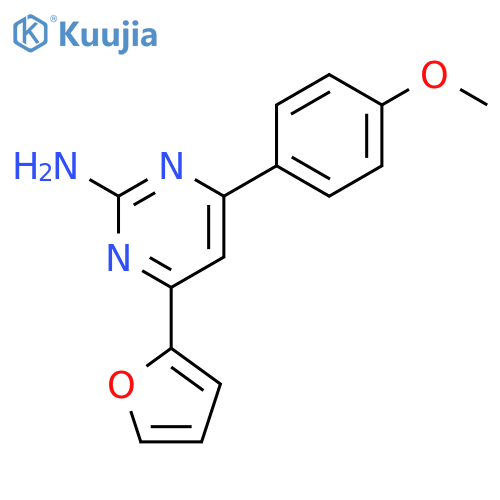 2-Pyrimidinamine, 4-(2-furanyl)-6-(4-methoxyphenyl)- structure