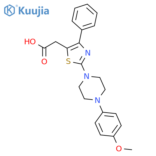 5-Thiazoleacetic acid, 2-[4-(4-methoxyphenyl)-1-piperazinyl]-4-phenyl- structure