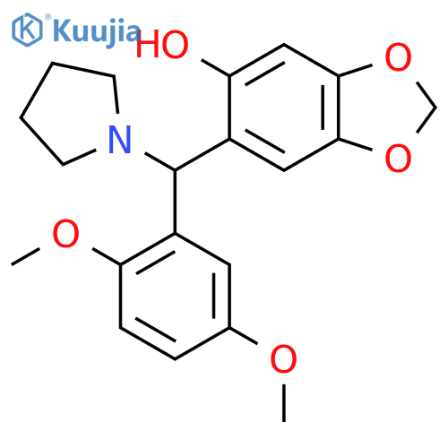 1,3-Benzodioxol-5-ol, 6-[(2,5-dimethoxyphenyl)-1-pyrrolidinylmethyl]- structure