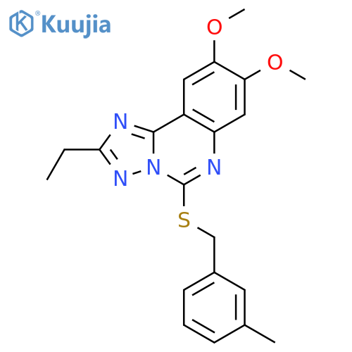 2-Ethyl-8,9-dimethoxy-5-{[(3-methylphenyl)methyl]sulfanyl}-[1,2,4]triazolo[1,5-c]quinazoline structure