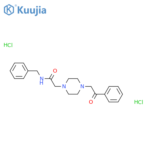 1-Piperazineacetamide, 4-(2-oxo-2-phenylethyl)-N-(phenylmethyl)-, hydrochloride (1:2) structure
