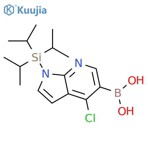 (4-Chloro-1-(triisopropylsilyl)-1H-pyrrolo[2,3-b]pyridin-5-yl)boronic acid structure