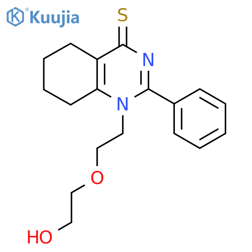 1-2-(2-hydroxyethoxy)ethyl-2-phenyl-1,4,5,6,7,8-hexahydroquinazoline-4-thione structure