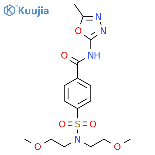 4-[bis(2-methoxyethyl)sulfamoyl]-N-(5-methyl-1,3,4-oxadiazol-2-yl)benzamide structure
