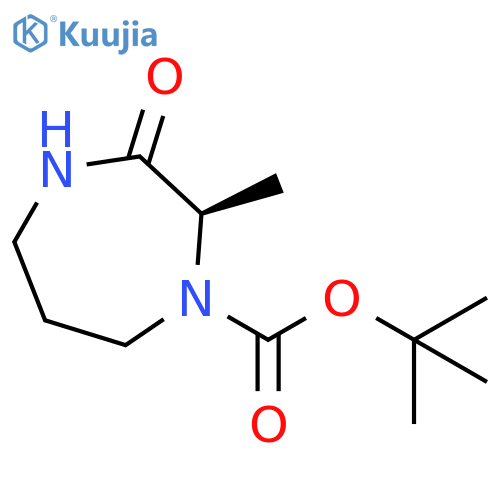 1H-1,4-Diazepine-1-carboxylic acid, hexahydro-2-methyl-3-oxo-, 1,1-dimethylethyl ester, (2R)- structure