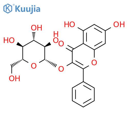 5,7-dihydroxy-4-oxo-2-phenyl-4H-chromen-3-yl beta-D-glucopyranoside structure
