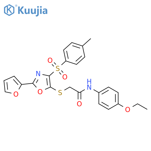 N-(4-ethoxyphenyl)-2-{2-(furan-2-yl)-4-(4-methylbenzenesulfonyl)-1,3-oxazol-5-ylsulfanyl}acetamide structure