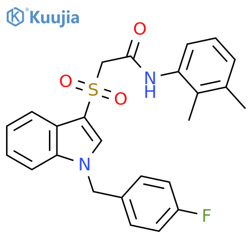 N-(2,3-dimethylphenyl)-2-({1-(4-fluorophenyl)methyl-1H-indol-3-yl}sulfonyl)acetamide structure