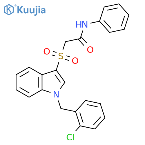 2-({1-(2-chlorophenyl)methyl-1H-indol-3-yl}sulfonyl)-N-phenylacetamide structure