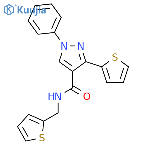1H-Pyrazole-4-carboxamide, 1-phenyl-3-(2-thienyl)-N-(2-thienylmethyl)- structure