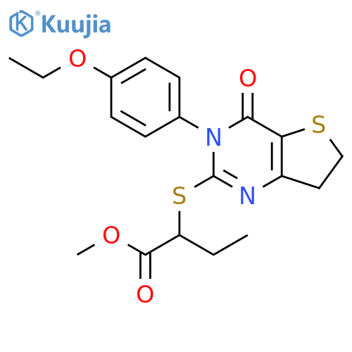 methyl 2-{3-(4-ethoxyphenyl)-4-oxo-3H,4H,6H,7H-thieno3,2-dpyrimidin-2-ylsulfanyl}butanoate structure