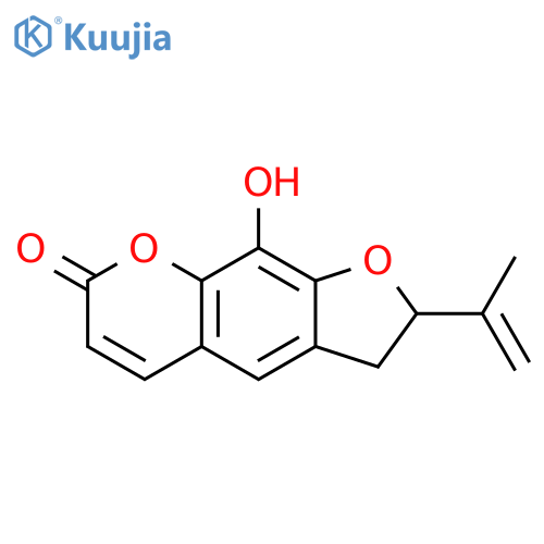 7H-Furo[3,2-g][1]benzopyran-7-one, 2,3-dihydro-9-hydroxy-2-(1-methylethenyl)-, (-)- structure