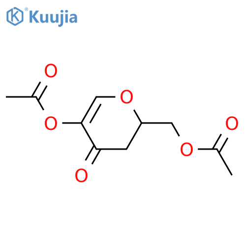4H-Pyran-4-one, 5-(acetyloxy)-2-(acetyloxy)methyl-2,3-dihydro-, (2S)- structure