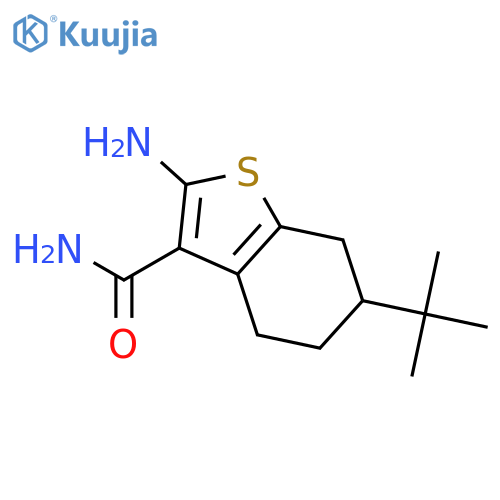 2-Amino-6-tert-butyl-4,5,6,7-tetrahydro-1-benzothiophene-3-carboxamide structure