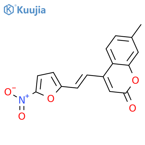 7-methyl-4-[(E)-2-(5-nitrofuran-2-yl)ethenyl]-2H-chromen-2-one structure