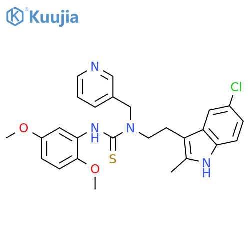 1-2-(5-chloro-2-methyl-1H-indol-3-yl)ethyl-3-(2,5-dimethoxyphenyl)-1-(pyridin-3-yl)methylthiourea structure