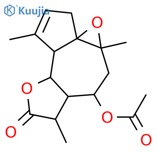 3H-Oxireno[8,8a]azuleno[4,5-b]furan-8(4aH)-one, 6-(acetyloxy)-5,6,6a,7,9a,9b-hexahydro-1,4a,7-trimethyl- (9CI) structure