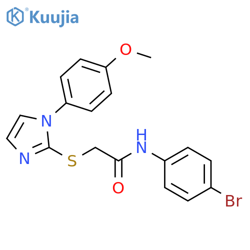 N-(4-bromophenyl)-2-{1-(4-methoxyphenyl)-1H-imidazol-2-ylsulfanyl}acetamide structure