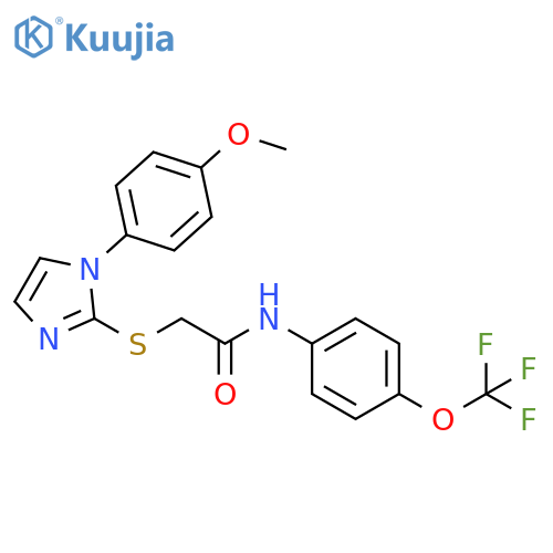 2-{1-(4-methoxyphenyl)-1H-imidazol-2-ylsulfanyl}-N-4-(trifluoromethoxy)phenylacetamide structure