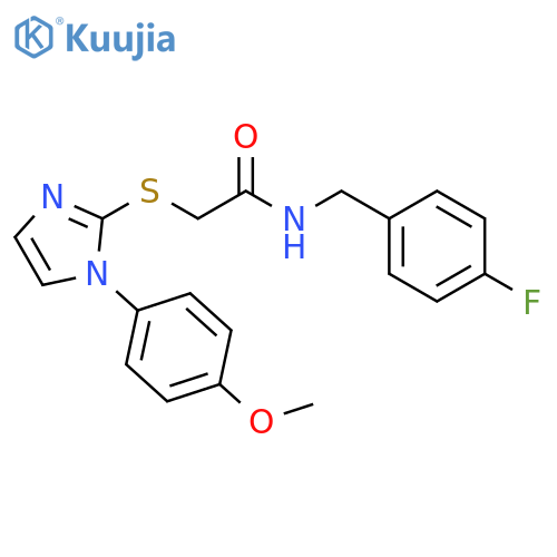 N-[(4-fluorophenyl)methyl]-2-{[1-(4-methoxyphenyl)-1H-imidazol-2-yl]sulfanyl}acetamide structure