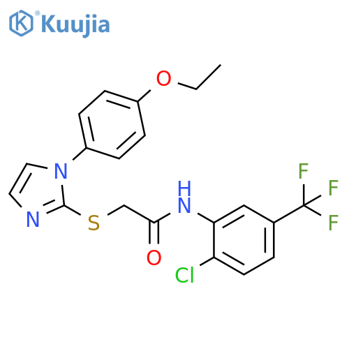 N-2-chloro-5-(trifluoromethyl)phenyl-2-{1-(4-ethoxyphenyl)-1H-imidazol-2-ylsulfanyl}acetamide structure