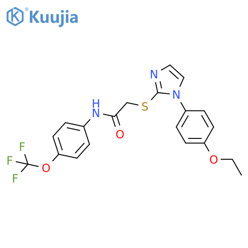 2-{1-(4-ethoxyphenyl)-1H-imidazol-2-ylsulfanyl}-N-4-(trifluoromethoxy)phenylacetamide structure