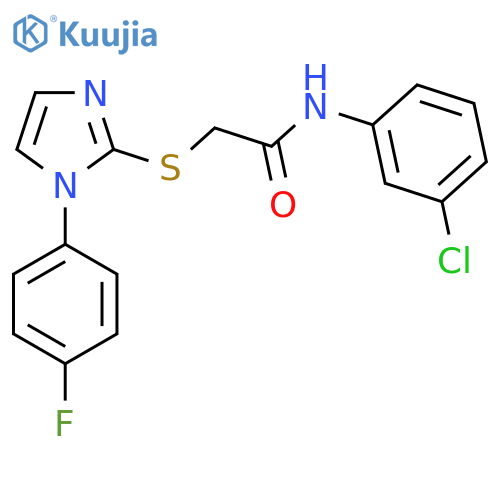 N-(3-chlorophenyl)-2-{1-(4-fluorophenyl)-1H-imidazol-2-ylsulfanyl}acetamide structure
